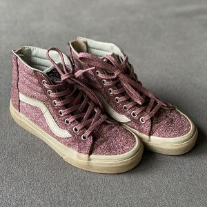 Vans sk8-hi zip lurex glitter pink high tops